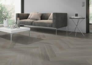 Taupe visgraat vloer